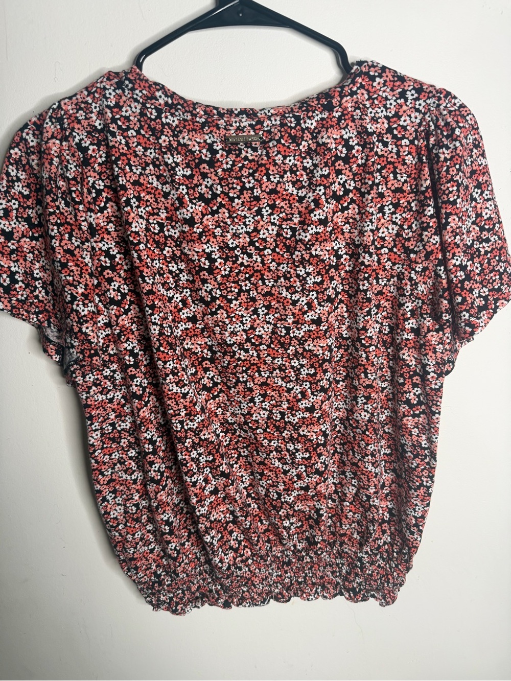 MICHAEL Michael Kors Red and Black Floral Short-Sleeve Blouse - Picture 3 of 3